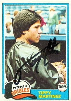 50794 Tippy Martinez Autographed Baseball Card Baltimore Orioles 1981 Topps No .119
