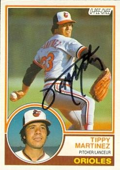 50796 Tippy Martinez Autographed Baseball Card Baltimore Orioles 1983 O-Pee-Chee No .263