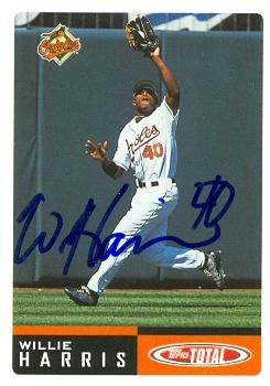 50800 Willie Harris Autographed Baseball Card Baltimore Orioles 2002 Topps Total No .986