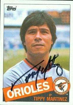 50803 Tippy Martinez Autographed Baseball Card Baltimore Orioles 1985 Topps No .445