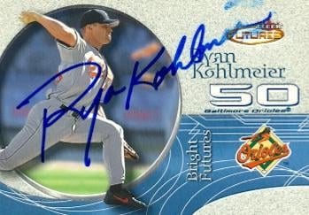 50812 Ryan Kohlmeier Autographed Baseball Card Baltimore Orioles 2001 Fleer Futures No .190