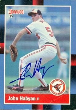 50813 John Habyan Autographed Baseball Card Baltimore Orioles 1988 Donruss No .354