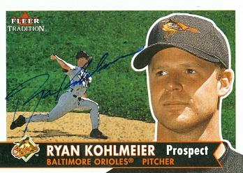 50815 Ryan Kohlmeier Autographed Baseball Card Baltimore Orioles 2001 Fleer Tradition No .379