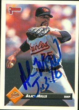 50821 Alan Mills Autographed Baseball Card Baltimore Orioles 1993 Donruss No .691