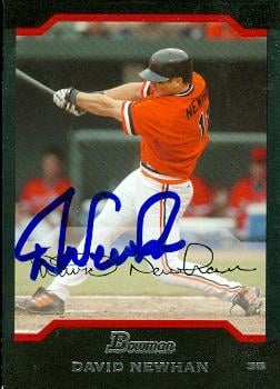 50822 David Newhan Autographed Baseball Card Baltimore Orioles 2004 Bowman No .Bdp2