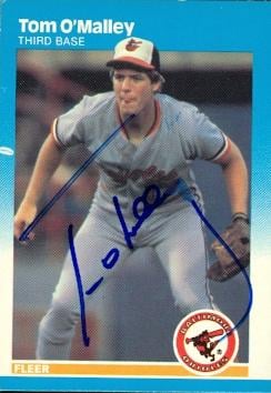 50826 Tom O Malley Autographed Baseball Card Baltimore Orioles 1987 Fleer No .477