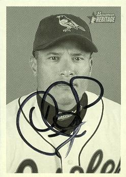 50848 B.J. Ryan Autographed Baseball Card Baltimore Orioles 2001 Bowman Heritage No .180