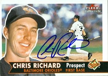 50862 Chris Richard Autographed Baseball Card Baltimore Orioles 2001 Flee Tradition No .365