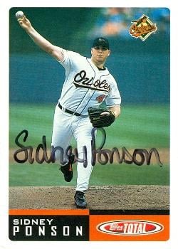 50909 Sidney Ponson Autographed Baseball Card Baltimore Orioles 2002 Topps Total No .298