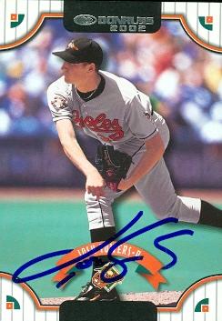 51134 Josh Towers Autographed Baseball Card Baltimore Orioles 2002 Donruss No .81