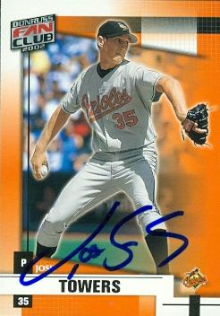 51135 Josh Towers Autographed Baseball Card Baltimore Orioles 2002 Donruss Fan Club No .195