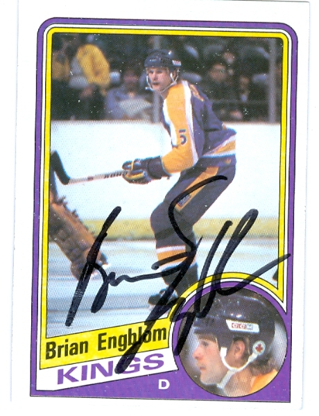 56299 Brian Engblom Autographed Hockey Card Los Angeles Kings 1984 Topps No .65