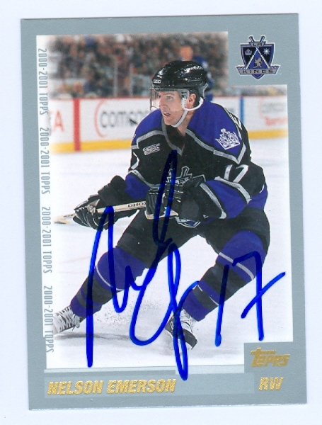 56306 Nelson Emerson Autographed Hockey Card Los Angeles Kings 2000 Topps No .130