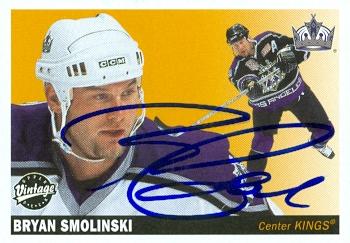 56311 Bryan Smolinski Autographed Hockey Card Los Angeles Kings 2002 Ud Vintage No .120