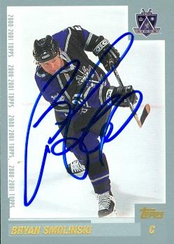56314 Bryan Smolinski Autographed Hockey Card Los Angeles Kings 2000 Topps No .110