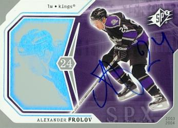 56320 Alexander Frolov Autographed Hockey Card Los Angeles Kings 2003 Upper Deck Spx No .45
