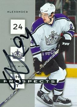 56326 Alexander Frolov Autographed Hockey Card Los Angeles Kings 2006 Fleer Prospects No .45