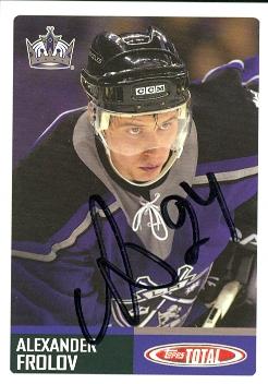 56329 Alexander Frolov Autographed Hockey Card Los Angeles Kings 2003 Topps Total No .416