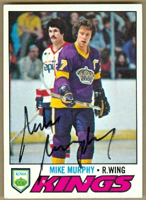 56336 Mike Murphy Autographed Hockey Card Los Angeles Kings 1977 Topps No .22