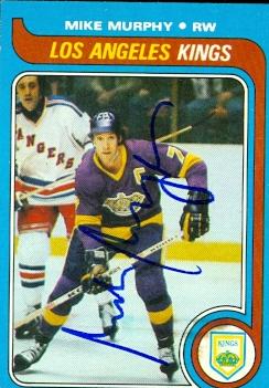 56343 Mike Murphy Autographed Hockey Card Los Angeles Kings 1979 Topps No .31
