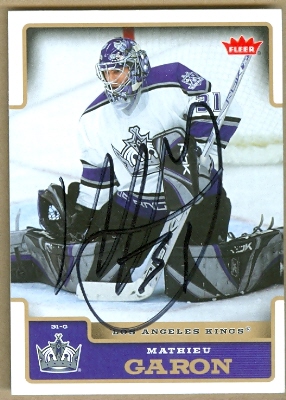 56344 Mathieu Garon Autographed Hockey Card Los Angeles Kings 2006 Fleer No .91