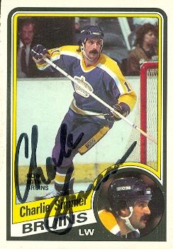 56345 Charlie Simmer Autographed Hockey Card Los Angeles Kings 1984 O-Pee-Chee No .90