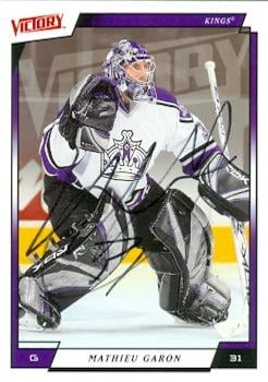 56348 Mathieu Garon Autographed Hockey Card Los Angeles Kings 2006 Ud Victory No .89