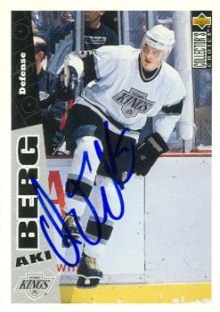 56363 Aki-Petteri Berg Autographed Hockey Card Los Angeles Kings 1996 Upper Deck Cc No .128