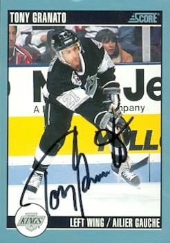 56367 Tony Granato Autographed Hockey Card Los Angeles Kings 1992 Score No .243