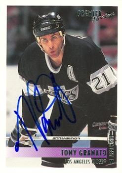 56372 Tony Granato Autographed Hockey Card Los Angeles Kings 1994 Premier No .183