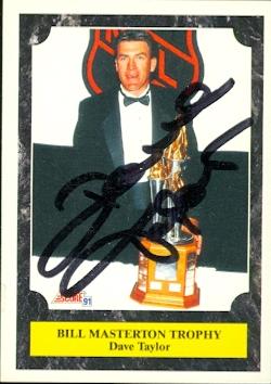 56398 Dave Taylor Autographed Hockey Card Los Angeles Kings 1991 Score No .325