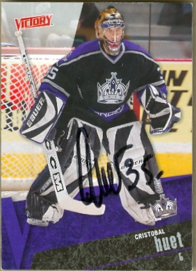 56399 Cristobal Huet Autographed Hockey Card Los Angeles Kings 2003 Ud Victory No .88