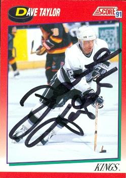 56409 Dave Taylor Autographed Hockey Card Los Angeles Kings 1991 Score No .214