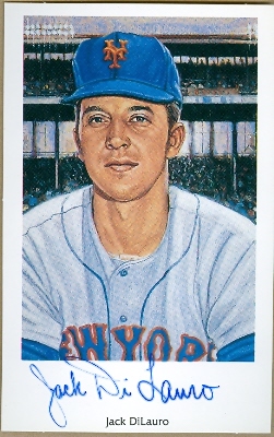 61998 Jack Dilauro Autographed Postcard New York Mets Ron Lewis 1994 No. 12 3.5X5.5 67