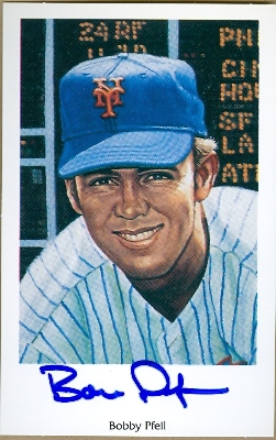 62002 Bobby Pfeil Autographed Postcard New York Mets Ron Lewis 1994 No. 26 3.5X5.5 67