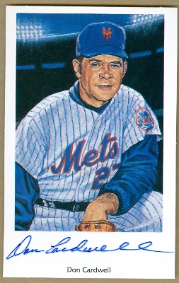 62008 Don Cardwell Autographed Postcard New York Mets Ron Lewis 1994 No. 9 3.5X5.5 67