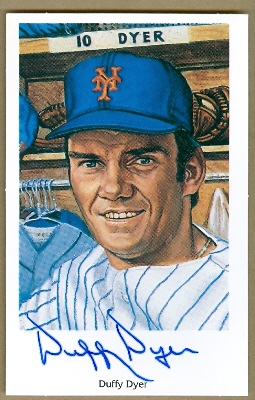 62011 Duffy Dyer Autographed Postcard New York Mets Ron Lewis 1994 No. 13 3.5X5.5 67