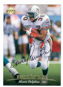 62029 Bernie Parmalee Autographed Football Card Miami Dolphins 1995 Upper Deck No. 271