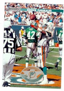 62030 Bernie Parmalee Autographed Football Card Miami Dolphins 1996 Donruss No. 104