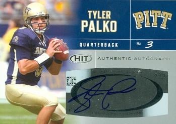 62204 Tyler Palko Autographed Football Card Pittsburgh 2007 Sage Hit Rookie No. A39