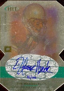 62213 Tim Hasselbeck Autographed Football Card Boston College 2001 Sage Hit Rookie No. A27