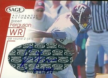 62215 Robert Ferguson Autographed Football Card Texas A&M 2001 Sage Rookie No. A14