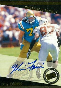 62223 Kris Farris Autographed Football Card UCLA 1999 Press Pass Rookie