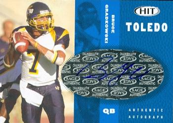 62227 Bruce Gradkowski Autographed Football Card Toledo 2006 Sage Hit Rookie No. A44