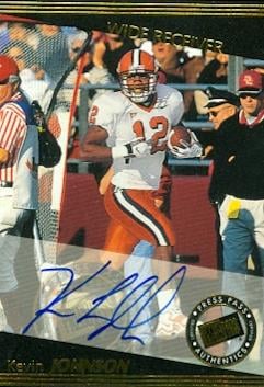 62242 Kevin Johnson Autographed Football Card Syracuse 1999 Press Pass Rookie