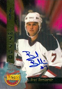 62243 Brad Bombardir Autographed Hockey Card North Dakota 1994 Signature Rookies No. 66