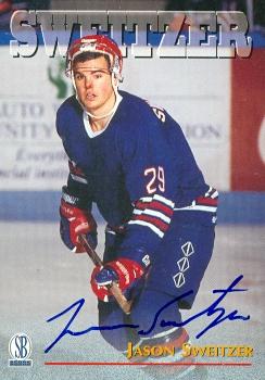 62247 Jason Sweitzer Autographed Hockey Card Oshawa Generals 1997 Score Board