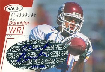 62275 Alex Bannister Autographed Football Card Eastern Kentucky 2001 Sage Rookie No. A4