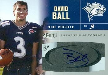62281 David Ball Autographed Football Card New Hampshire 2007 Sage Hit Rookie No. A30