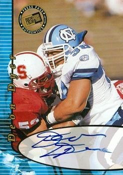 62285 Deon Dyer Autographed Football Card North Carolina 2000 Press Pass Rookie